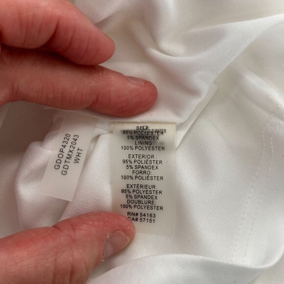 Guess White Long Sleeve Mini Dress Back Zipper Front Ring Detail Lined Size 16 - Picture 4 of 10